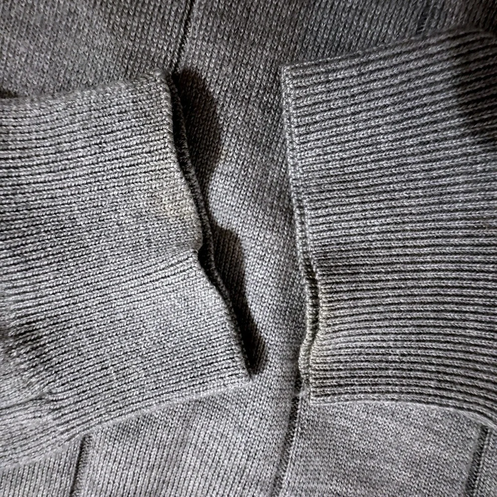 Brooks Brothers Sweater Men's XL Silk Blend Wool Ribbed V-Neck Country Club Grey